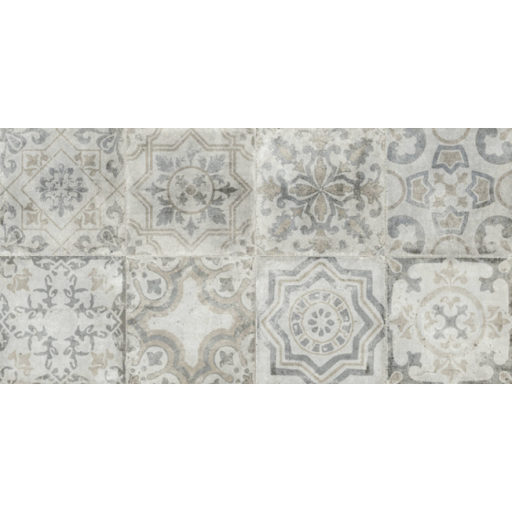Kalina Decorado Gris 25x50 ματ πλακάκι τοίχου με διακοσμητικά σχέδια